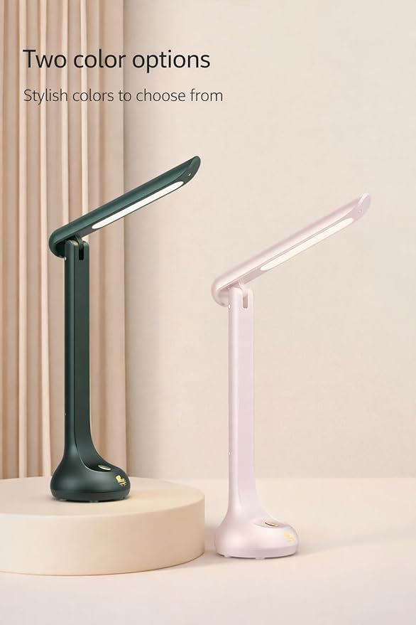 wapentake® Eye-Caring Foldable Desk Light with USB C Charging Port 3 Color Modes Dimmable Table Lamp for Home Office Bedroom Reading Study Work
