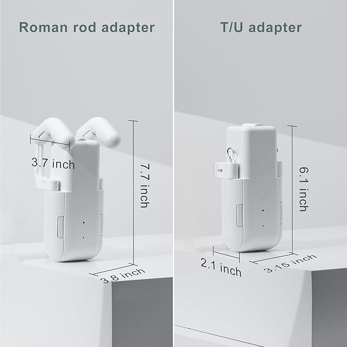 Automatic Curtain Opener Electric: Smart Remote Control Closer｜Long-Lasting Battery/Type-C｜No Drill for 8-40mm Roman Rods/T-Tracks & U-Rails｜Quiet Motor Robot for Bedroom/living room
