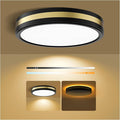 15 Inch Flush Mount Black Gold LED Ceiling Light with Night Light, 5CCT Modern, 35W 3500LM 2700K-6500K Adjustable, Dimmable for Bedroom Hallway, ETL