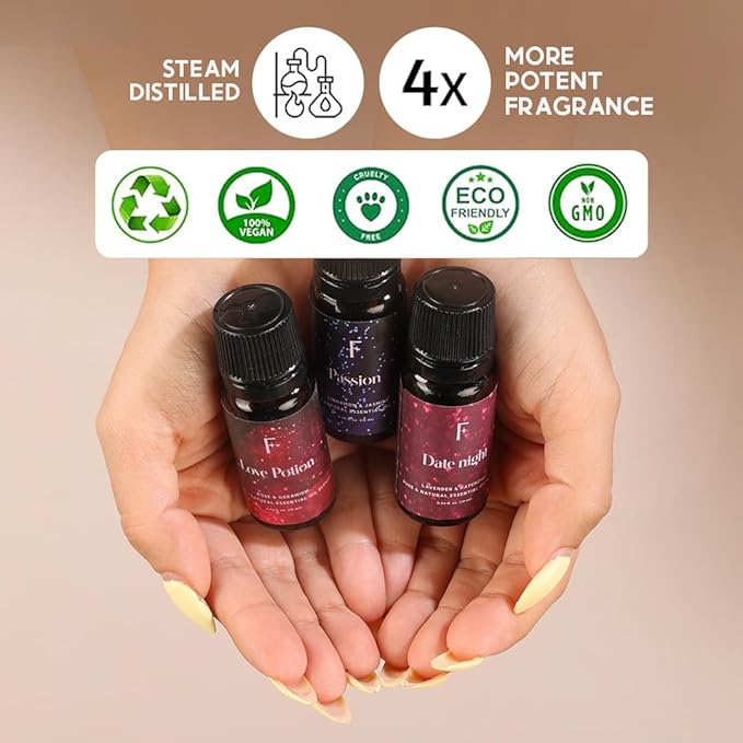 Folkulture Essential Oils for Diffuser for Home | Set of 4 Pure Essential Oil Set | Diffuser Oils Scented | Essential Oils for Candle Making - Lavender Oil, Jasmine Essential Oil for Relaxation