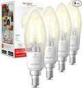Sengled Smart Light Bulbs, Smart Candelabra LED Bulb, Dimmable Chandelier Light Bulbs, 5W (40W Equivalent) 450LM, Smart Bulbs That Work with Alexa Google, Only 2.4GHz WiFi, No Hub Required, 4 Pack