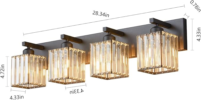 19.5" KnurledBrassWallSconcesSetof2,BronzeBathroomVanityLightFixtureswithWaterRipplesGlassTube,ModernLampforBedroom,LivingRoom,Hallway,Staise,Mirror,Kitchen