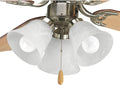 Progress Lighting AirPro Collection Three-Light Ceiling Fan Light, Brushed Nickel