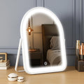 Rechargeable Vanity Mirror with Lights,10"×7.8" Arched LED Makeup Mirror with Lights, Smart Touch Control Dimmable 3 Modes Light up Mirror for Dorm Desk Dressing Room,Gift for Women