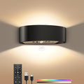 Motion Sensor Wall Sconces, Rechargeable 5000mAh Battery Operated Wall Light with Remote Control 3 Colors Temperatures & Dimmable 15 RGB Colors Up and Down Wireless Wall Mount Light