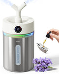 Feekaa Stainless Steel Humidifier, 4L/1Gal Cool Mist Humidifiers for Bedroom, Easy to Clean Dishwasher Safe Humidifier Large Room with Diffuser, Humidifiers for Baby Nursery Living Room Office Plant
