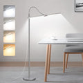 Bright Floor Lamp, 18W/2000LM Silver LED Floor Lamp with Double Head, Adjustable Gooseneck Dimmable Craft Light for Sewing Tatoo Puzzle，Eye Caring Reading Lamps for Living Room Bedroom Office