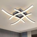 EDISLIVE Modern Dimmable LED Ceiling Light Curved 4-Light 18 in Minimalist Flush Mount Ceiling Light Fixture Lamp for Bedroom Foyer Kitchen 3000K 24W Nickel