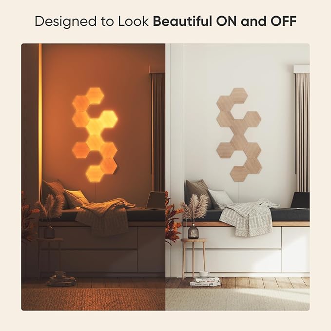 nanoleaf NL527005HB7P Elements Wood Look Smarter Kit (7 Panels)
