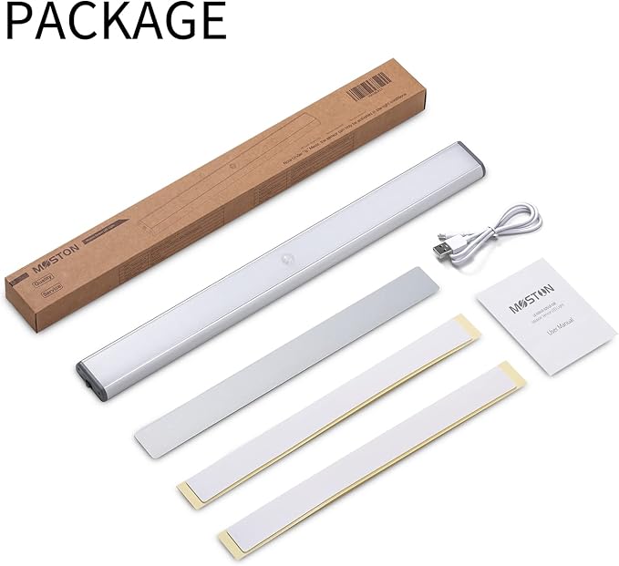MOSTON Super Bright Rechargeable Closet Lights 78 LED Motion Sensor Night Lighting for Kitchen Cabinet,Under Counter.Built-in 2500mAh Battery Powered. Cordless Magnetic Lamp Stick on Anywhere