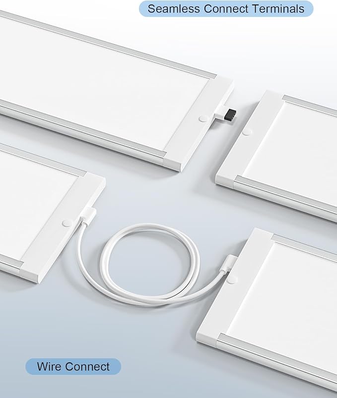 MYPLUS 12" Under Cabinet Lights Panel, Super Bright Under Counter Lighting with 84 LEDs,Warm White,Cool White and Daylight, ETL Listed, Ideal for Kitchen, Cupboard, Workbench, Desk