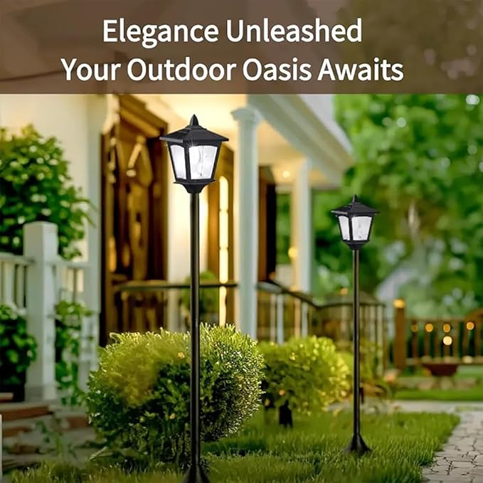 Solar Lamp Post Lights Outdoor 1-Pack, 40'' Waterproof Solar Post Lights with Dusk to Dawn Sensor, Vintage Solar LED Pole Lights for Garden Yard Pathway Driveway Patio