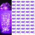 50Pack Fairy Lights Battery Operated, 7ft 20 LED 3 Modes Speed Twinkle Mini String Lights Waterproof Silver Wire Firefly Starry Lights for Mason Jars Wedding Party Christmas Decorations