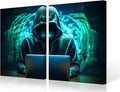 TUMOVO 3 Pieces Hacker Malware Canvas Wall Art Minimalism Prints AI Big Data Wall Decor Home Picture for Bedroom Living Room Elderly Paintings Posters Framed Ready to Hang, 24" Wx16 H