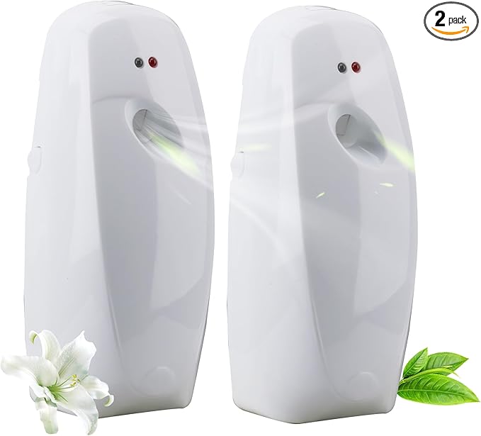 Automatic Wall Mount/Free Standing Air Freshener Dispenser Auto Fragrance Dispenser Programmable Aerosol Spray Perfume Dispenser for Hotel, Bathroom, Office, Commercial Place (White)