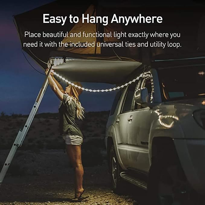 LED Rope Lights, USB Powered Portable Water Proof Camping Rope Lights with 180, Reusable Utility Ties and Storage Bag for Outdoor Hiking Emergency (Yellow)