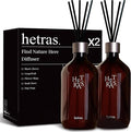 hetras Premium Reed Diffuser Set 16.9 fl.oz. 2 Pack | Pure Laundry - Cotton & Musk Scent | Long-Lasting Luxury Fragrance with 10 Reed Sticks for Home & Office | Gifts for Loved One