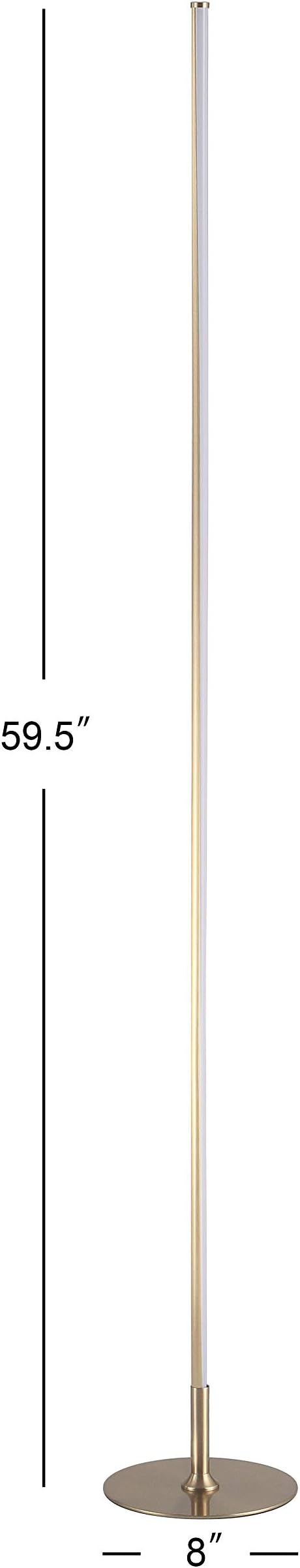 Eyely EYL7007B Homer 59.5" LED Integrated Floor Lamp for Reading Room, Living Room, Office, Bedroom, Modern, Contemporary, Gold