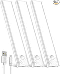 Under Cabinet Rechargeable Lighting: Motion Sensor Dimmable Lights Indoor - Battery Operated Lights - Wireless Activated Closet Light Magnetic Led Light for Kitchen Home Bathroom Counter 3 Pack