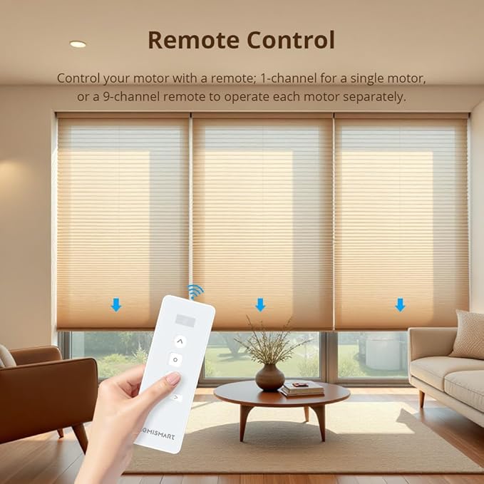 Blindsmart Rechargeable Tuya Zigbee Roller Blinds Motor for 38mm Tube, Motorized Window Shades Automatic Blinds Curtain Opener APP Control, Zigbee Hub Required (Only Motor)