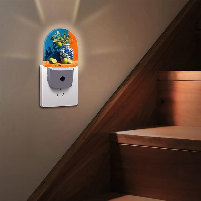 Night Lights Plug Into Wall, Cerulean Contrast LED Smart Light Sensor Night Light Auto Dusk to Dawn for Hallway, Bedroom, Bathroom, Stairway