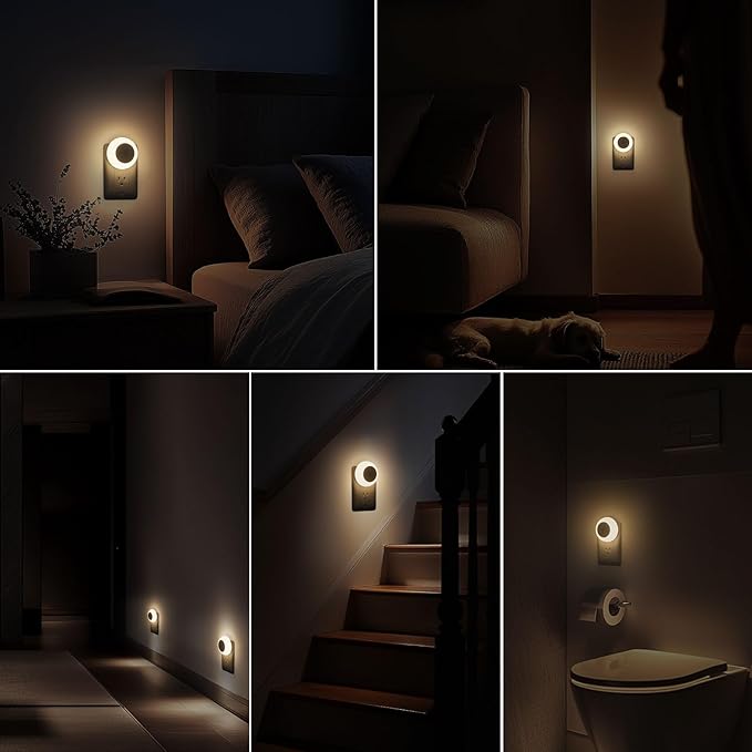 Night Light, Night Lights Plug into Wall, Dusk to Dawn Sensor Warm White Led Night Light 0.5W, 8 Pack Nightlight for Adults, Bedroom, Bathroom, Hallway, Kitchen