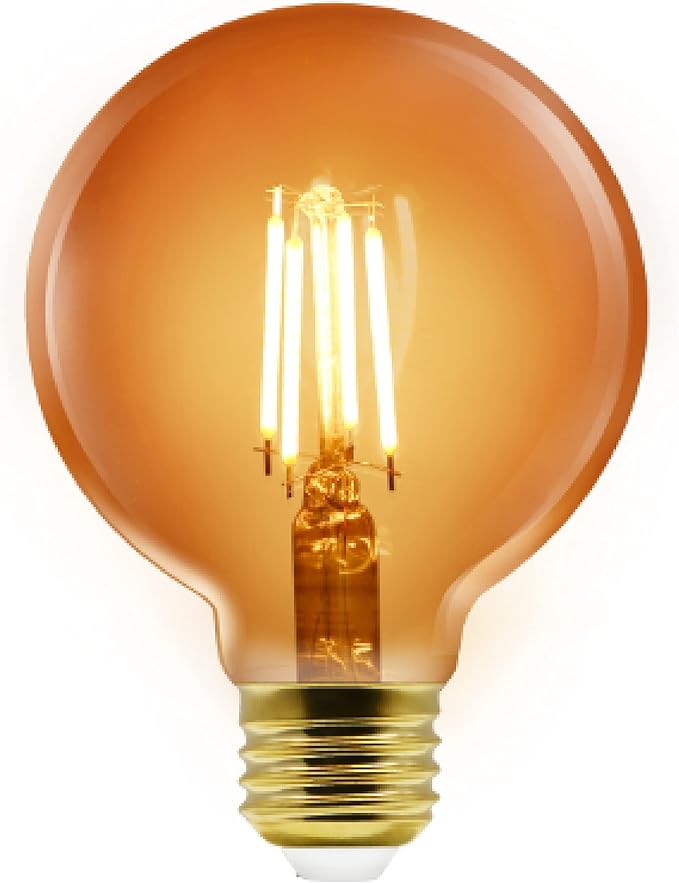 Sylvania WiFi LED Smart G25 Amber Finish Light Bulb, 3.5W Efficient, for Alexa/Google Assistant, 2000K, No Hub Required - 1 Pack (75801)