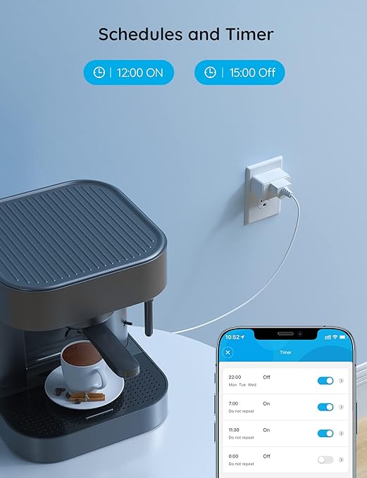 Govee Smart Plug 15A, WiFi Bluetooth Outlets 4 Pack Work with Alexa and Google Assistant, WiFi Plugs with Multiple Timers, Govee Home APP Group Control Remotely, No Hub Required, ETL&FCC Certified