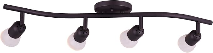 Canarm James 4-Light Ceiling or Wall Fixture, Oil Rubbed Bronze with Alabaster Glass, Modern Nautical Lighting for Bedroom Hallway, Entryway