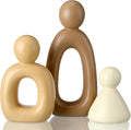 Youyole Abstract Family of 3 Figurines Sculpture Modern Home Decor Love Sculpture Home Decorative Accents Abstract Decorative Statue for Living Room Office Table Shelves Decorations (Warm Brown)