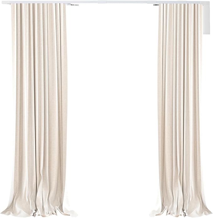 Electric Curtain Rail with Remote Control, Smart Curtains System, Adjustable Length Motorized Curtain Track, for Sliding Door One-Way or Split Draw (204.7 Inch)