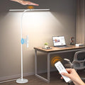 Syrinx LED Floor Lamp, Double Head Gooseneck Floor Lamps for Living Room with Gesture Switch & Remote Control, 14W Bright Tall Standing Lamp Modern Eye-Caring Reading Floor Lamp for Bedroom Office