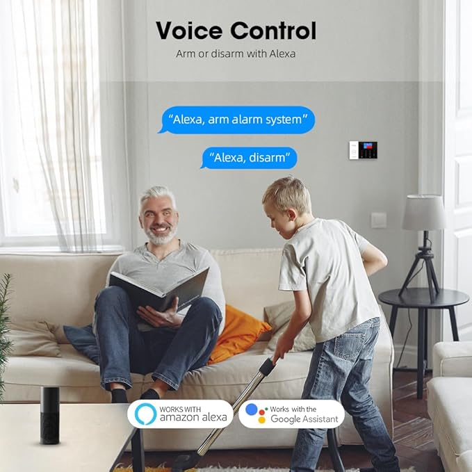 PGST WiFi Wireless Home Alarm System - 2025 Home Security System, 10-Minute Installation, 10 Door & Window Sensors + 5 Motion Sensors, APP Remote Control, Compatible with Alexa, No Monthly Fee
