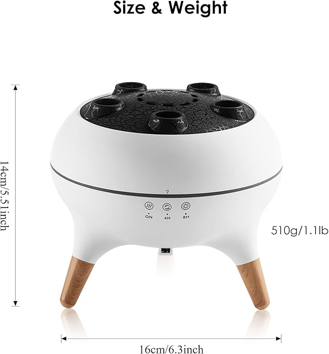 Jellyfish Essential Oil Diffuser,250ml Ultrasonic Aromatherapy Humidifier with 5-Nozzle Mist Ring,Sound Pickup Music Sync,7-Color LED Night Light,Remote Control, Quiet Desktop Decor for Home Office