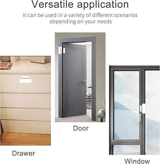 WiFi Door and Window Sensor, Smart Home Security Alert System, 2.4G Wireless, Compatible with Alexa, Google Home, Tuya Smart Devices