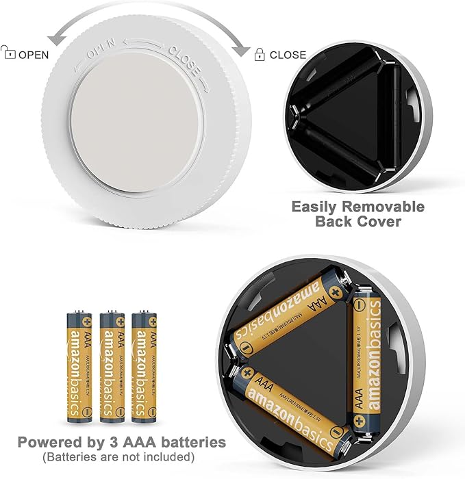 Tap Light Push Lights, Under Cabinet Lights Touch Lights Push Button Light Battery Operated Puck Lights Stick On Light for Closet Counter Kitchen Cabinet RV -5Pack