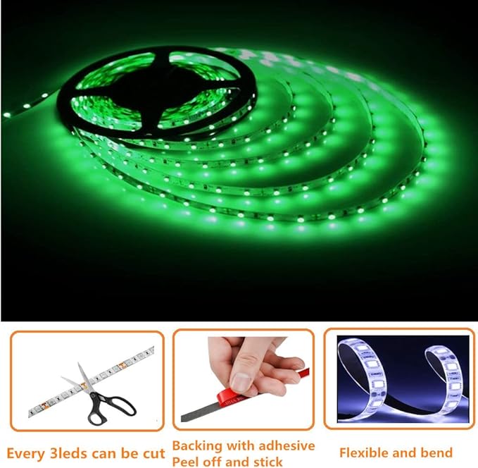 Pontoon Led Boat Lights, 12V 20FT Marine Led Strip Lights, Waterproof Boat Interior Light, Boats Deck Light, Night Fishing Lighting with Extension Cable for Boats (Green)