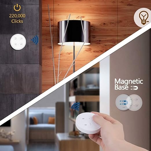 LoraTap Wireless Outlet (2 Pack) - Ergonomic Round Remote (Comfort Grip!) + Magnetic Wall Base - Stick & Grab, No Wall Damage - 15A/1875W 100ft Range - Control for Hard-to-Reach Sockets