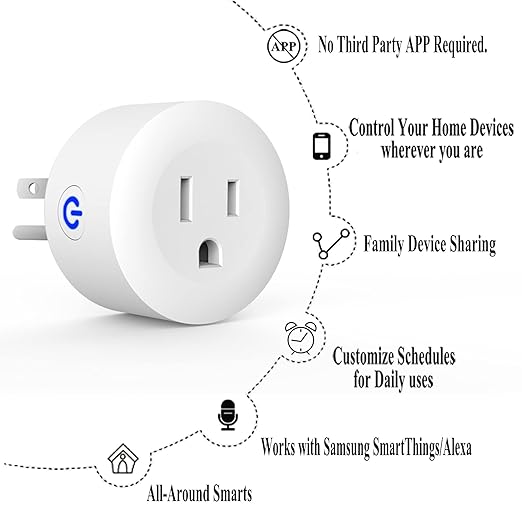 Smart Plug, ZigBee Switch Mini Smart Outlet Works with Alexa, Google Home, Echo (4th gen), Echo Plus (Gen 1 & 2), Echo Show 8/10, Smartthings 2015/2018,Works as a Range Extender, Hub Required, 2 Pack