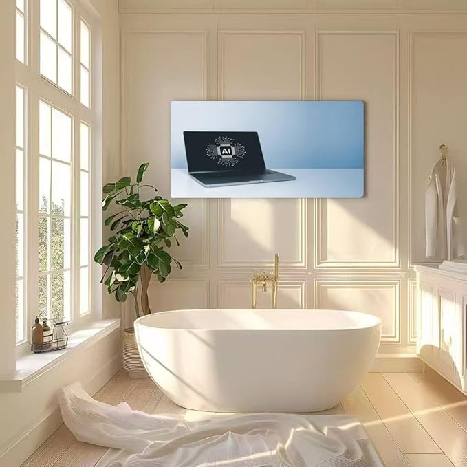 Wibinuki Wall Art Wall Decor Wall Paintings Computer laptop AI or Artificial Intelligence on screen. Using for Living Room Bedroom Bathroom Home Decor Can Be Hung Directly 20"x 40"