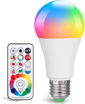 SUNNEST LED Color Changing Light Bulb, 820LM Dimmable E26 10W RGBW, Mood Light Bulb with Timing Remote, 120 Colors Screw Base Lights for Home Decor, Bedroom, Stage, Party