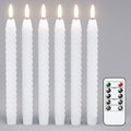 Flameless Taper Candles White Flickering with Remote Timer, Battery Operated Candlesticks 3D Wick LED Spiral Candles 6 Pack 9.8" Real Wax Wedding Home Birthday Christmas Decor