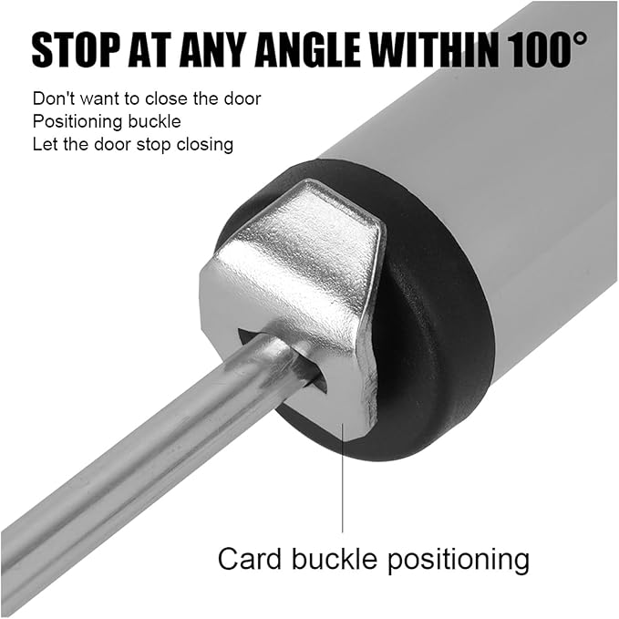 Automatic Door Closers, 25-45KG Gas Spring Automatic Door Closer Mute 90 Degrees Within The Positioning Stop Adjustable Buffer Force Soft Closing Device Door Opener(Type a Brown)