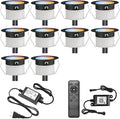 Sumaote 10Pcs WiFi RGBW Deck Lights Kit, 1.22" Recessed Low Voltage Step Lights Outdoor, IP67 Waterproof RGB and 3000K Dimmable Landscape Lighting for Stairs Path Pool Side, Smart APP Control