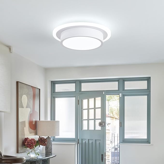 Modern LED Ceiling Light Fixtures, Small Flush Mount Light Fixture, Hallway Light Fixtures 32W 6000K, Round Kitchen Ceiling Light for Living Room Bedroom Bathroom Kitchen