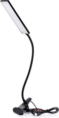 LED Desk Lamp - Dimmable Eye-Care Reading Light with Adjustable 3 Color Modes, 14 Brightness Levels, Flexible Gooseneck Clip-on Light for Studying, 5W-Black