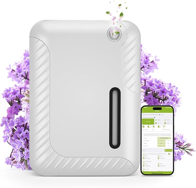 Waterless Essential Oil Diffuser for Large Rooms, 250mL Capacity Covers Up to 2300 Sq Ft, Programmable Timer, Quiet Aromatherapy Diffuser for Home, Office & Commercial Use