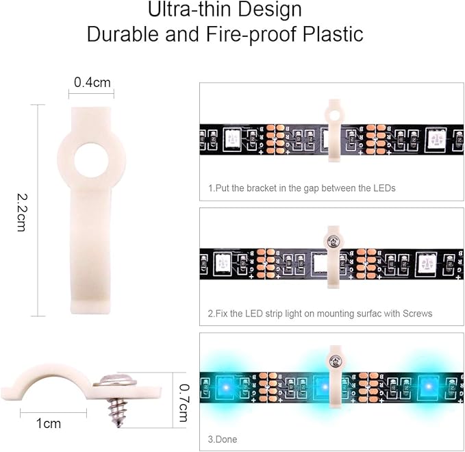 iCreating 5050 4Pin LED Strip Connector Kit 10mm RGB 4 Pin LED Connector Accessories Kit Include L LED Connectors for Strip Lights, 4-pin LED Light Strip Connectors with Wire, LED Extension Cable