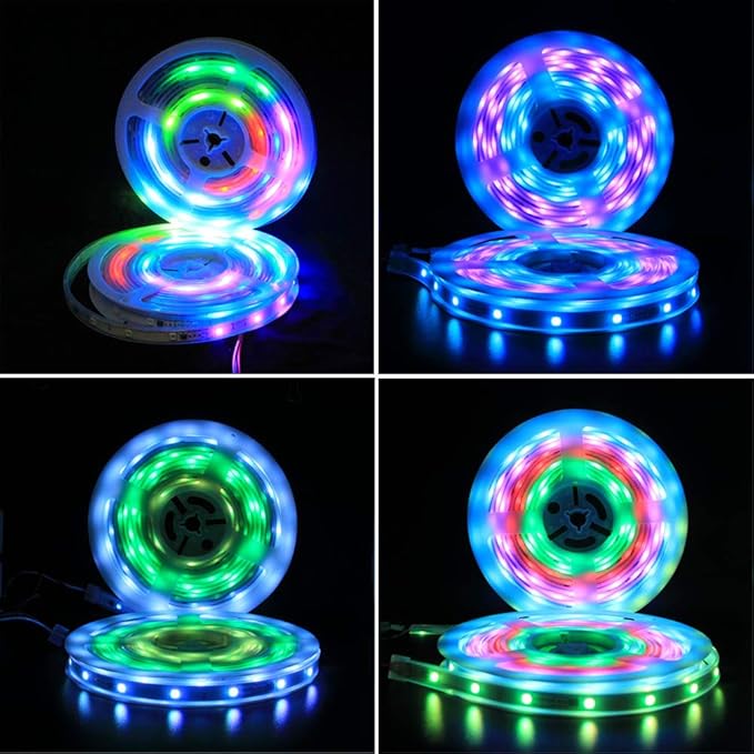 180FT (2X 90FT/Roll) Chasing Effect WS2811 Pixels 24V SMD 5050 Waterproof LED Strip Light Magic Dream Color Addressable with Bluetooth Controller(Waterproof) and Power Supply(Waterproof)
