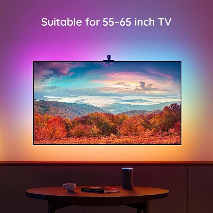 GUPUP TV LED Backlight with Screen Sync, 12.5FT BGRIC Color-Changing Strip for 55-65 TVs, Smart Backlighting with Music Sync & App Control, Lights That Sync to TV Picture